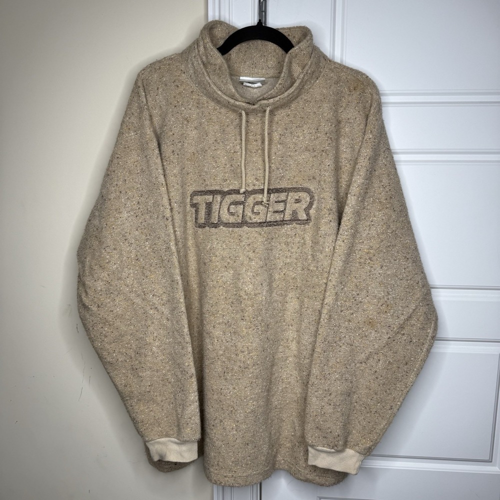 Vintage Walt Disney World Tigger Double Collar  Fleece Sweatshirt XL USA